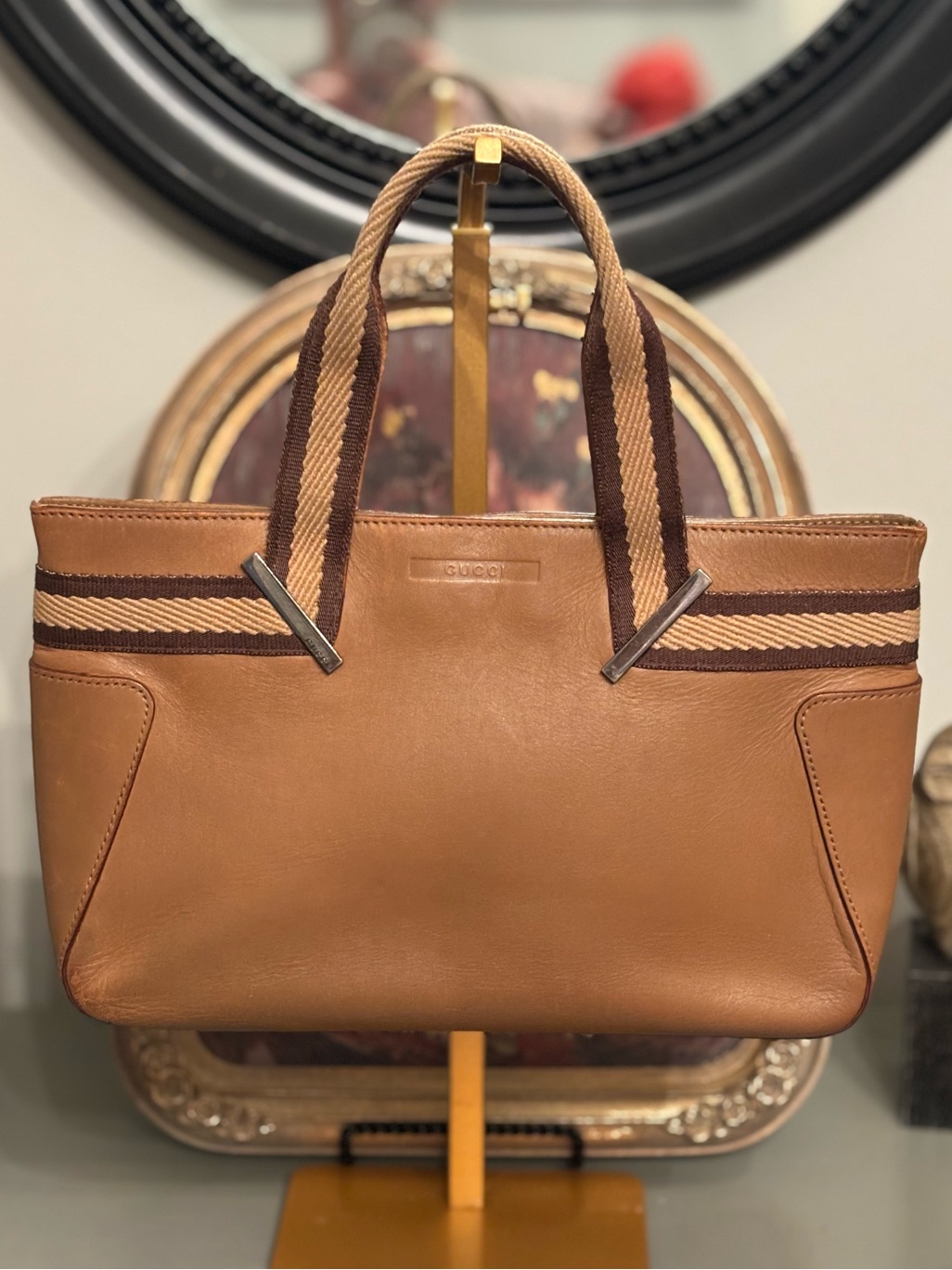 Vintage Gucci Sherry Line Brown Tote W Coa